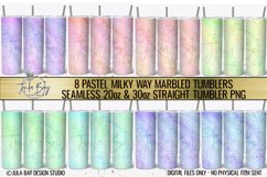Pastel Tumbler Wraps PNG  20oz Skinny Tumbler Bundle Milky Way Tumbler Wrap Marble Tumblers