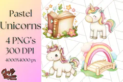 Fairy Tale Unicorn PNG Pastel Magic Clipart, Fantasy Rainbow Product Image 1