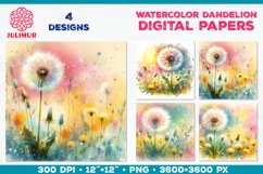 Whimsical Dandelion Meadow Digital Paper Bundle Product Image 4