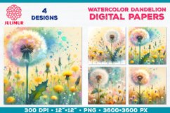 Whimsical Dandelion Meadow Digital Paper Bundle Product Image 7