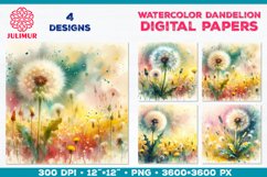 Whimsical Dandelion Meadow Digital Paper Bundle Product Image 11