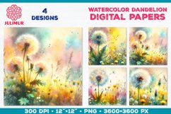 Whimsical Dandelion Meadow Digital Paper Bundle Product Image 13