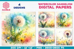 Whimsical Dandelion Meadow Digital Paper Bundle Product Image 15