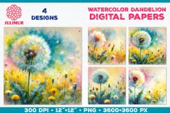 Whimsical Dandelion Meadow Digital Paper Bundle Product Image 16
