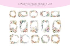 55 Pastel Watercolor Flower Clipart Bouquets Product Image 3