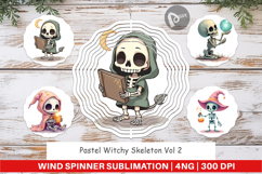 Wind Spinner Pastel Witch Skeleton Product Image 1