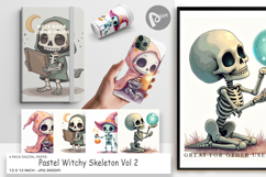 Digital Paper Pastel Witch Skeleton Product Image 1