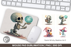 Mouse Pad Pastel Witch Skeleton Product Image 1