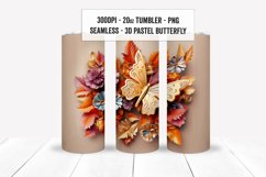 3D Pastel Butterfly Floral Wraps, Seamless Tumbler Wrap Set Product Image 5