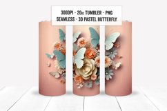 3D Pastel Butterfly Floral Wraps, Seamless Tumbler Wrap Set Product Image 3