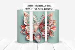 3D Pastel Butterfly Floral Wraps, Seamless Tumbler Wrap Set Product Image 12