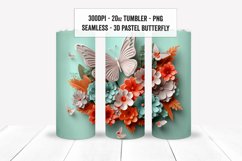 3D Pastel Butterfly Floral Wraps, Seamless Tumbler Wrap Set Product Image 10