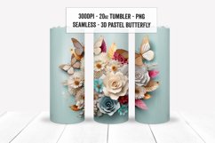 3D Pastel Butterfly Floral Wraps, Seamless Tumbler Wrap Set Product Image 8