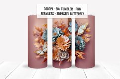 3D Pastel Butterfly Floral Wraps, Seamless Tumbler Wrap Set Product Image 7