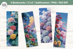 Pastel Floral Bookmark , Printable Crafts, 4 PNG Product Image 1