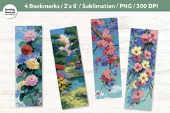 Pastel Floral Bookmark , Printable Crafts, 4 PNG Product Image 1