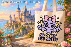 Pastel Halloween Bat Girl SVG Design | Halloween SVG Product Image 1