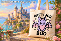 Pastel Halloween Bat Girl SVG Design | Halloween SVG Product Image 1
