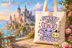 Pastel Halloween Bat Girl SVG Design | Halloween SVG Product Image 1