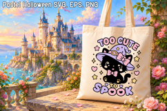Pastel Halloween Cat Girl SVG Design | Halloween SVG Product Image 1