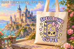 Pastel Halloween Spell Book SVG Design | Halloween SVG Product Image 1