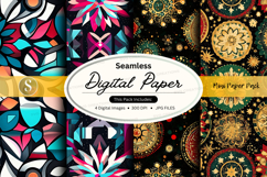 Seamless digital paper pack - mandala and geometric patterns Product Image 1