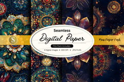 Seamless digital paper with mandala designs Product Image 1