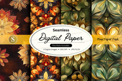 Seamless digital paper with floral patterns Product Image 1