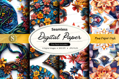 Seamless digital paper mockup - mustard pattern pack Product Image 1