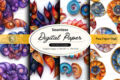 Seamless digital paper with floral and geometric patterns Product Image 1