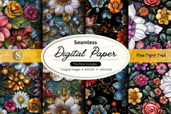 Seamless digital paper mockup - floral pattern Product Image 1
