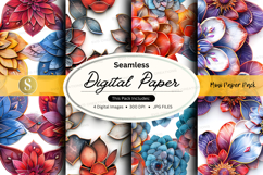 Seamless digital paper with floral pattern Product Image 1