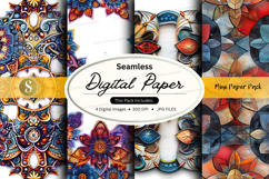 Seamless digital paper pack - floral and geometric patterns Product Image 1