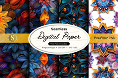 Seamless digital paper - floral pattern pack Product Image 1