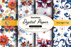 Seamless floral pattern digital paper pack Product Image 1