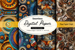 Steampunk gear digital paper pack Product Image 1