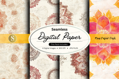Seamless digital paper pack - floral and mandala designs Product Image 1