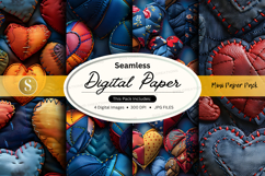 Seamless digital paper heart pattern Product Image 1