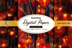 Seamless digital paper mockup with christmas lights Product Image 1