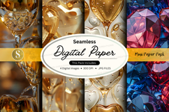 Seamless digital paper - metallic and gemstone pattern pack Product Image 1
