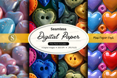 Seamless digital paper - heart shaped buttons pattern Product Image 1