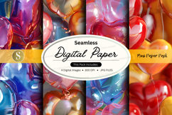 Seamless digital paper with heart shaped balloons Product Image 1