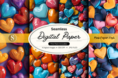 Seamless digital paper with colorful heart pattern Product Image 1