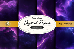 Purple lightning digital paper mockup Product Image 1