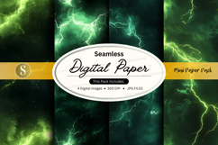 Green lightning digital paper pack Product Image 1