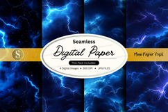 Seamless digital paper with lightning pattern Product Image 1