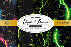Seamless digital paper with lightning bolts Product Image 1