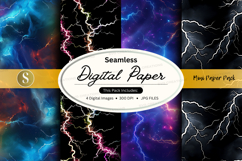 Seamless digital paper pack - lightning and marble patterns Product Image 1