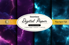 Seamless digital paper pack with stormy backgrounds Product Image 1