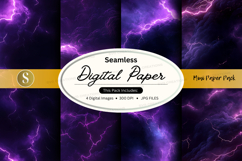 Purple lightning digital paper pack Product Image 1